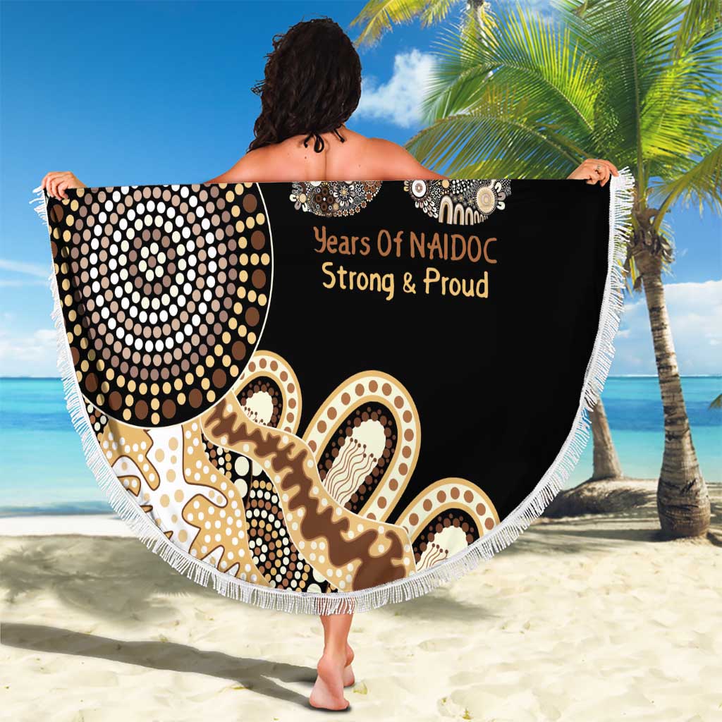 50 Years Of NAIDOC Beach Blanket Strong and Proud Aboriginal Dot Painting No2