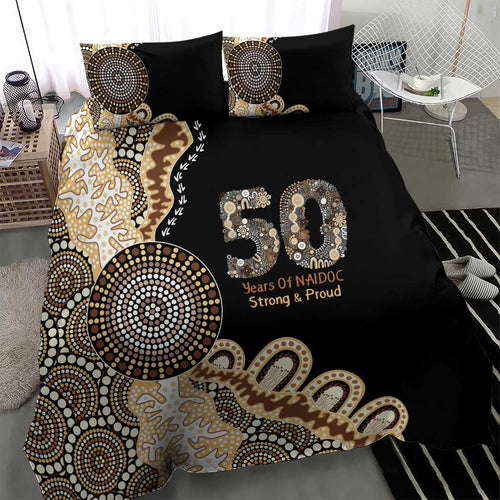 50 Years Of NAIDOC Bedding Set Strong and Proud Aboriginal Dot Painting No2