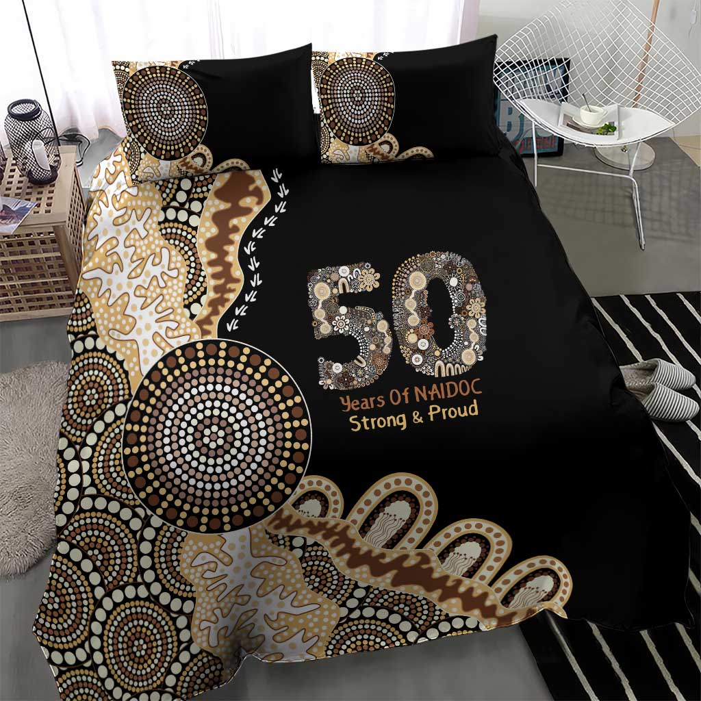 50 Years Of NAIDOC Bedding Set Strong and Proud Aboriginal Dot Painting No2