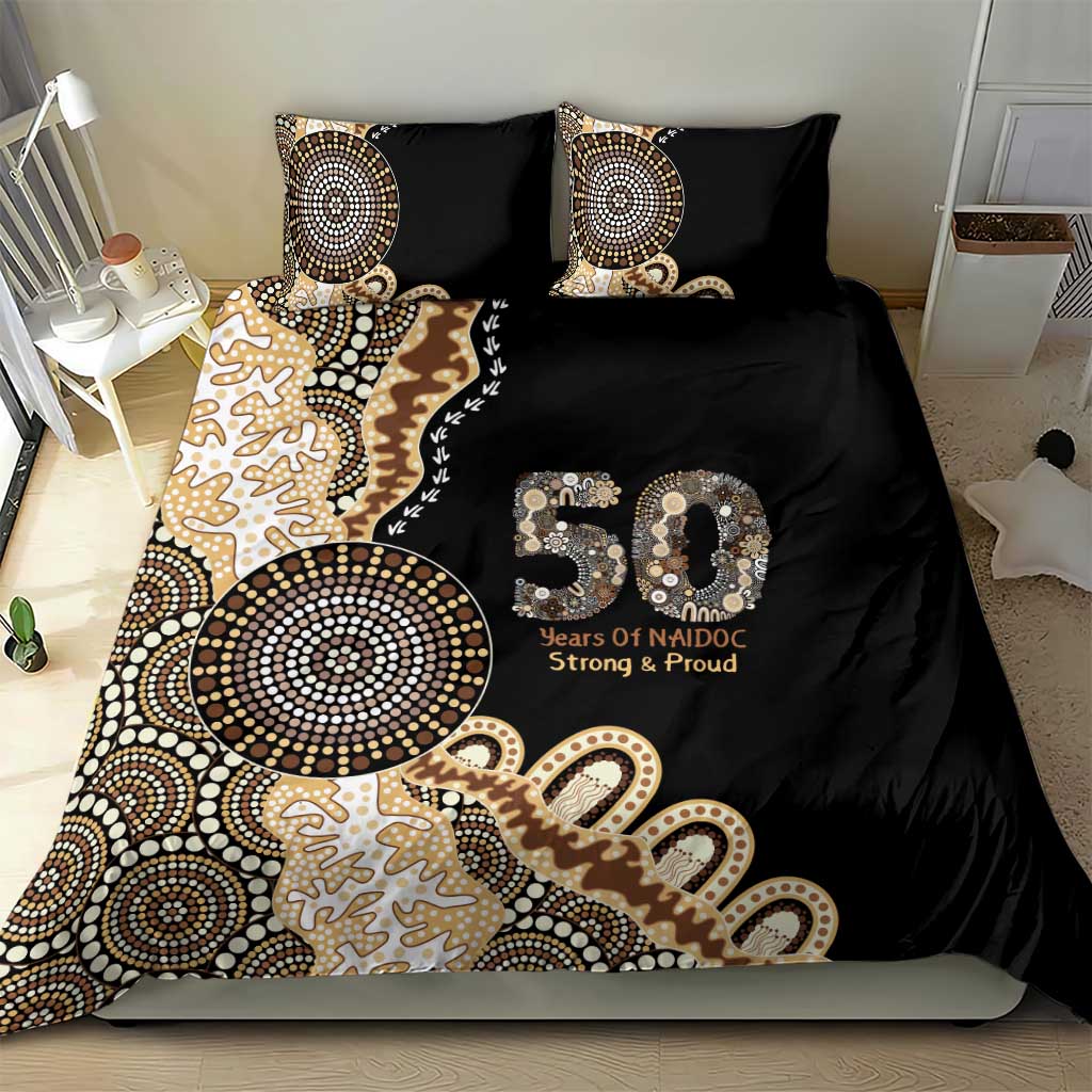 50 Years Of NAIDOC Bedding Set Strong and Proud Aboriginal Dot Painting No2