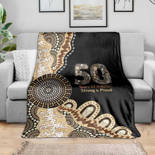 50 Years Of NAIDOC Blanket Strong and Proud Aboriginal Dot Painting No2