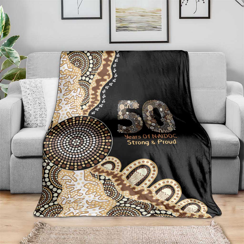 50 Years Of NAIDOC Blanket Strong and Proud Aboriginal Dot Painting No2