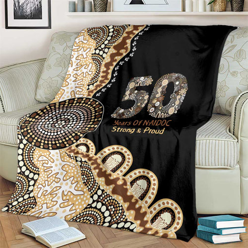 50 Years Of NAIDOC Blanket Strong and Proud Aboriginal Dot Painting No2