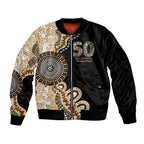 50 Years Of NAIDOC Bomber Jacket Strong and Proud Aboriginal Dot Painting No2