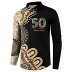 50 Years Of NAIDOC Button Sweatshirt Strong and Proud Aboriginal Dot Painting No2
