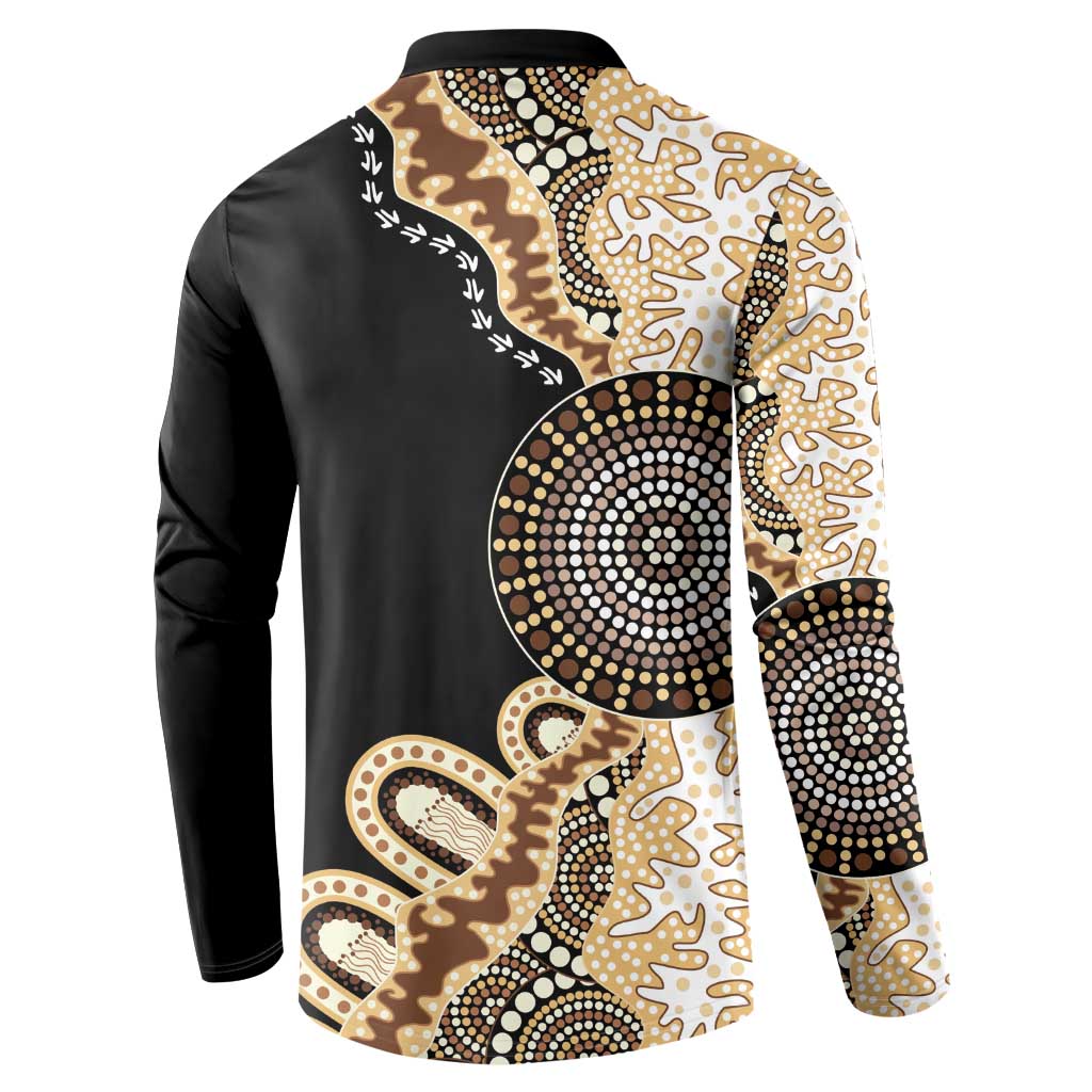 50 Years Of NAIDOC Button Sweatshirt Strong and Proud Aboriginal Dot Painting No2
