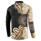 50 Years Of NAIDOC Button Sweatshirt Strong and Proud Aboriginal Dot Painting No2