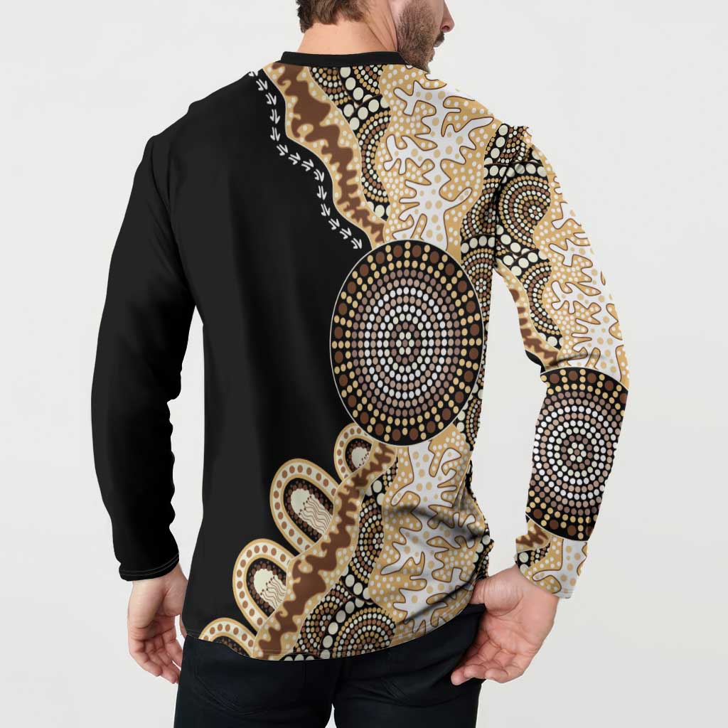 50 Years Of NAIDOC Button Sweatshirt Strong and Proud Aboriginal Dot Painting No2