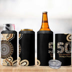 50 Years Of NAIDOC 4 in 1 Can Cooler Tumbler Strong and Proud Aboriginal Dot Painting No2