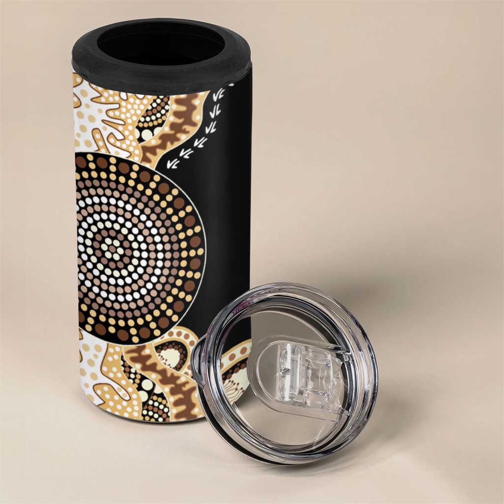 50 Years Of NAIDOC 4 in 1 Can Cooler Tumbler Strong and Proud Aboriginal Dot Painting No2