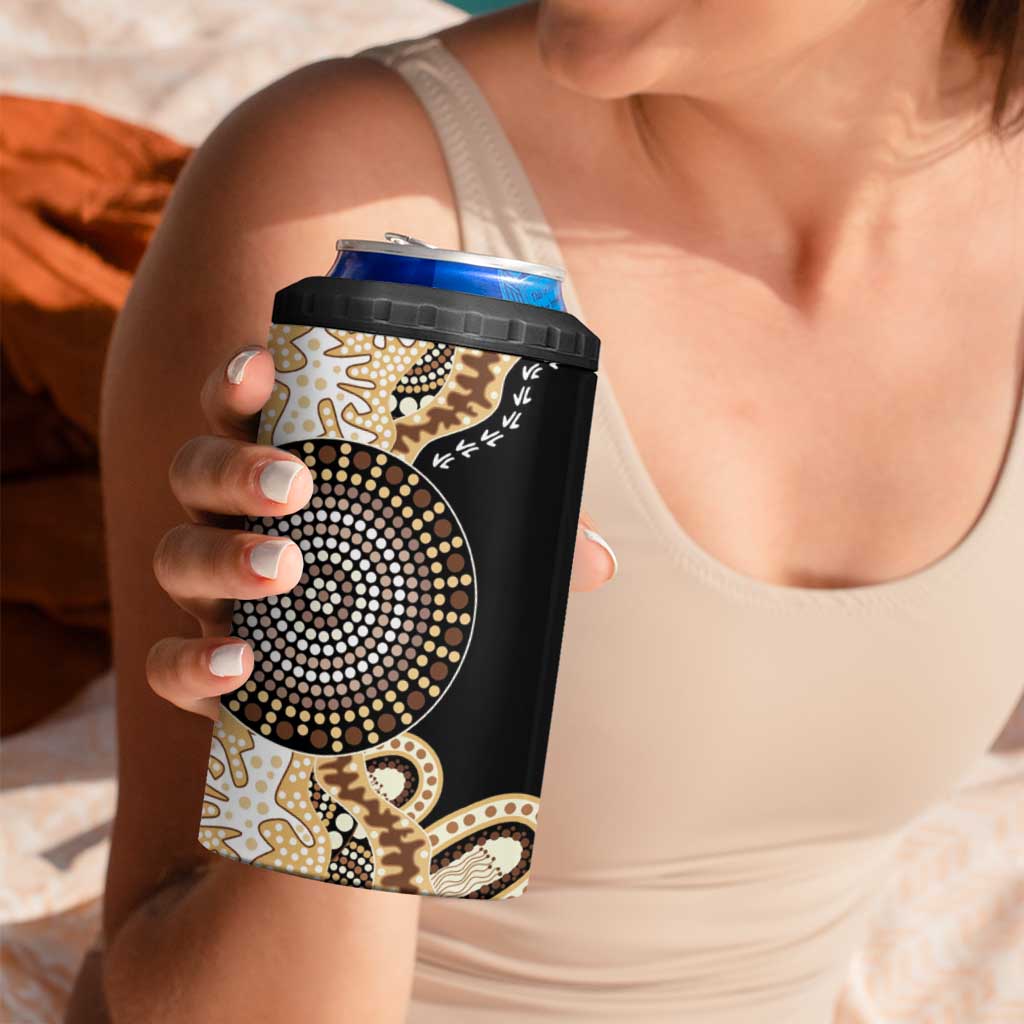 50 Years Of NAIDOC 4 in 1 Can Cooler Tumbler Strong and Proud Aboriginal Dot Painting No2