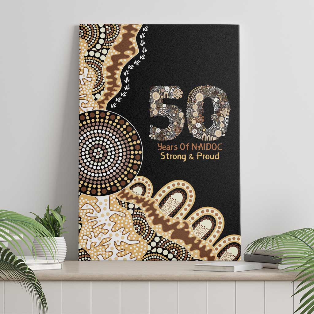 50 Years Of NAIDOC Canvas Wall Art Strong and Proud Aboriginal Dot Painting No2