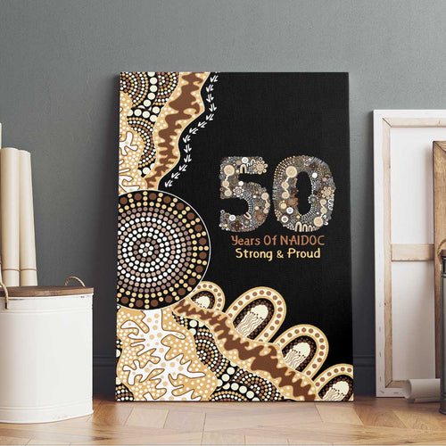 50 Years Of NAIDOC Canvas Wall Art Strong and Proud Aboriginal Dot Painting No2