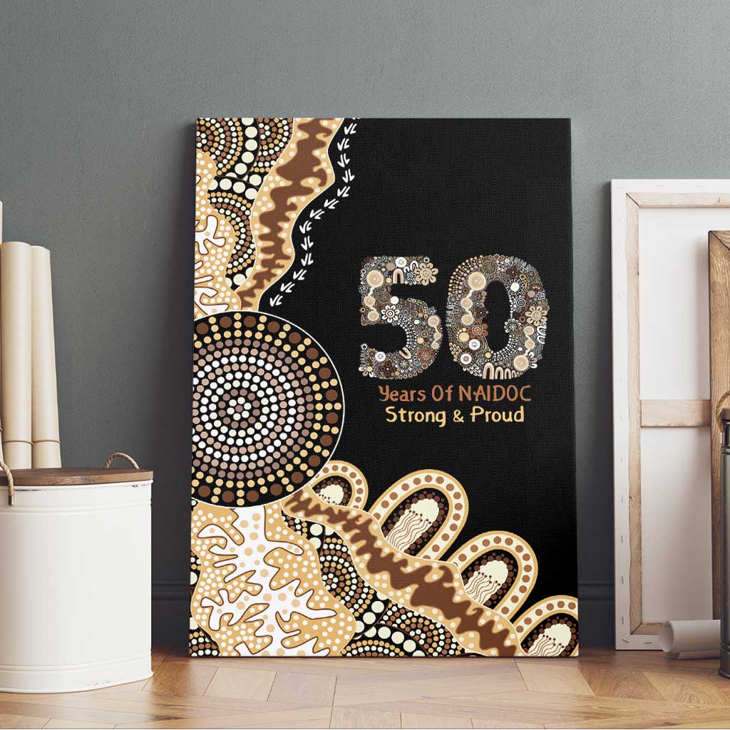 50 Years Of NAIDOC Canvas Wall Art Strong and Proud Aboriginal Dot Painting No2