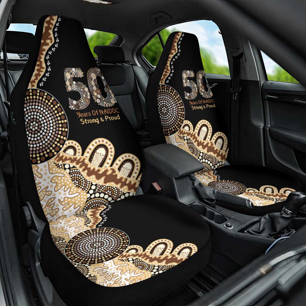 50 Years Of NAIDOC Car Seat Cover Strong and Proud Aboriginal Dot Painting No2