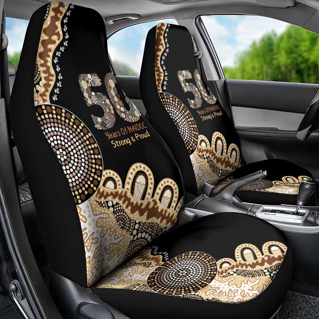50 Years Of NAIDOC Car Seat Cover Strong and Proud Aboriginal Dot Painting No2