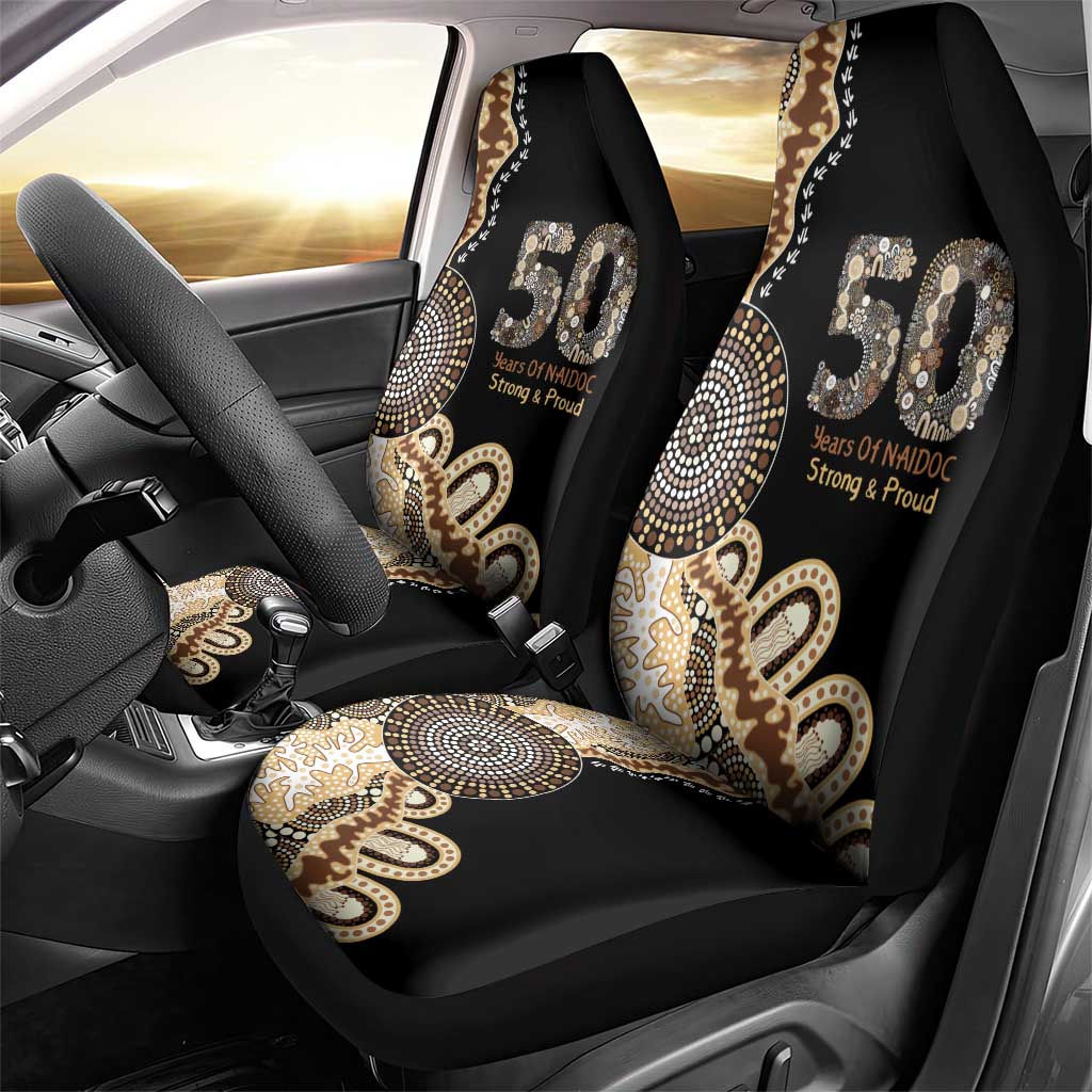 50 Years Of NAIDOC Car Seat Cover Strong and Proud Aboriginal Dot Painting No2