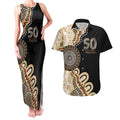 50 Years Of NAIDOC Couples Matching Tank Maxi Dress and Hawaiian Shirt Strong and Proud Aboriginal Dot Painting No2