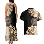 50 Years Of NAIDOC Couples Matching Tank Maxi Dress and Hawaiian Shirt Strong and Proud Aboriginal Dot Painting No2