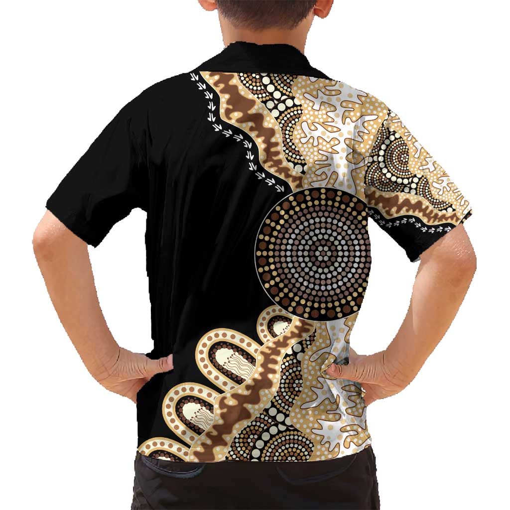 50 Years Of NAIDOC Family Matching Long Sleeve Bodycon Dress and Hawaiian Shirt Strong and Proud Aboriginal Dot Painting No2