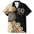 50 Years Of NAIDOC Family Matching Off The Shoulder Long Sleeve Dress and Hawaiian Shirt Strong and Proud Aboriginal Dot Painting No2