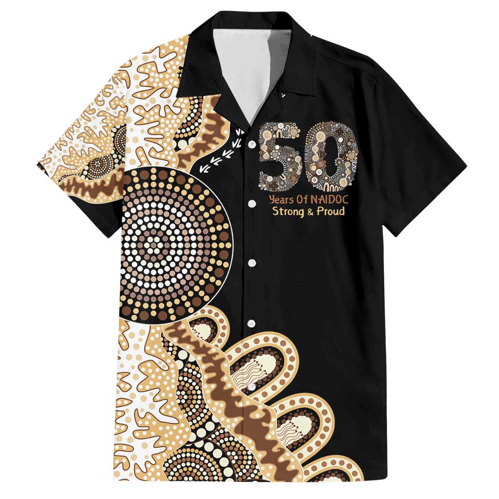 50 Years Of NAIDOC Family Matching Puletasi and Hawaiian Shirt Strong and Proud Aboriginal Dot Painting No2