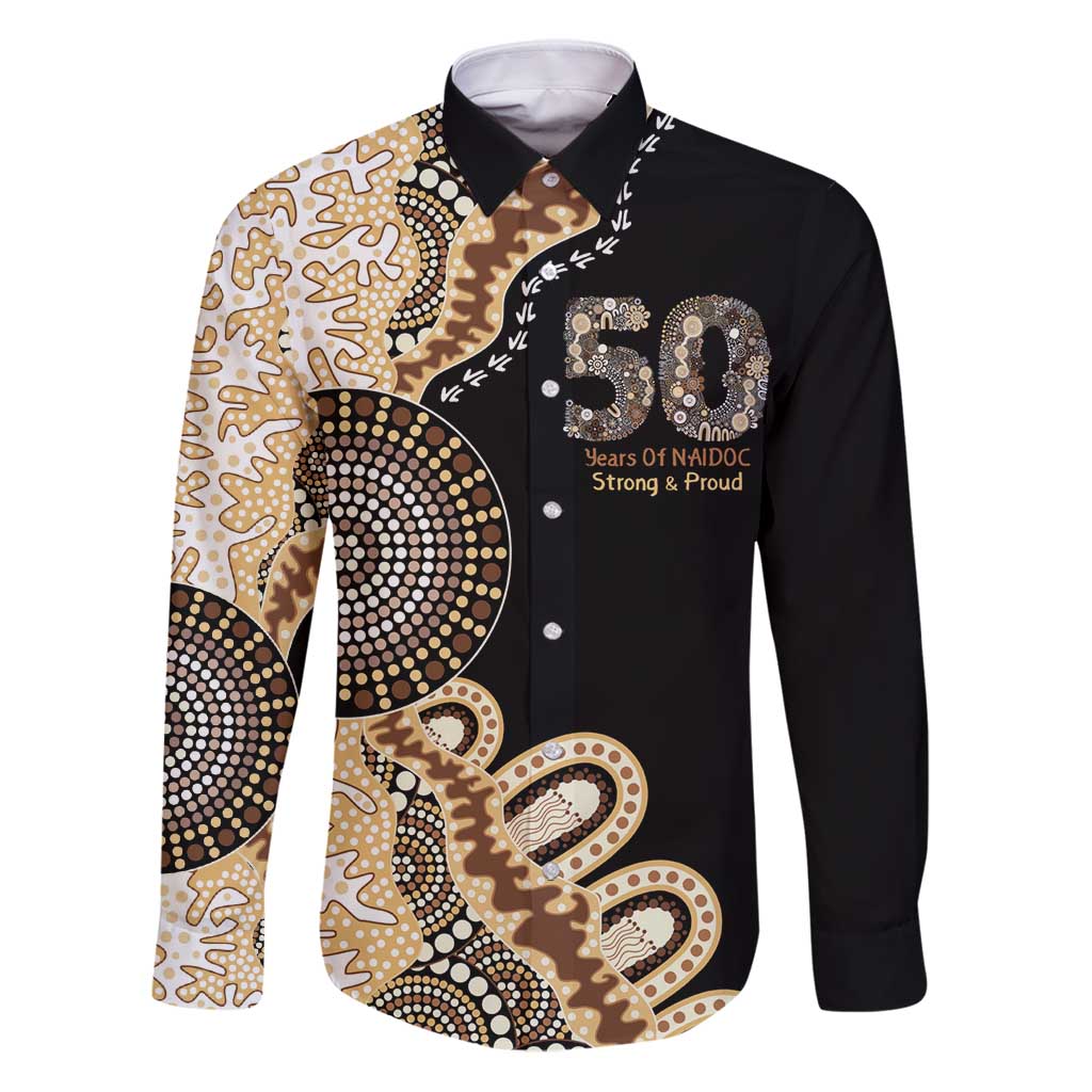 50 Years Of NAIDOC Family Matching Puletasi and Hawaiian Shirt Strong and Proud Aboriginal Dot Painting No2