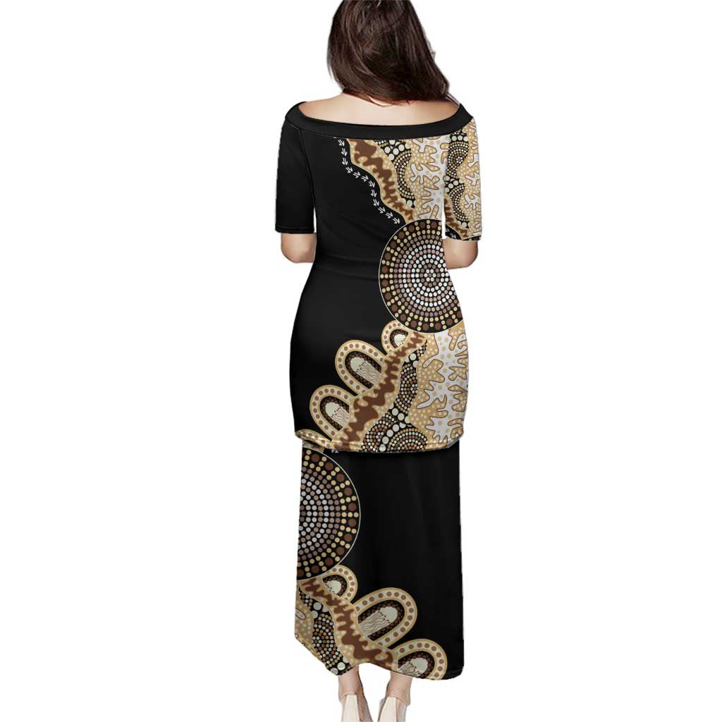 50 Years Of NAIDOC Family Matching Puletasi and Hawaiian Shirt Strong and Proud Aboriginal Dot Painting No2