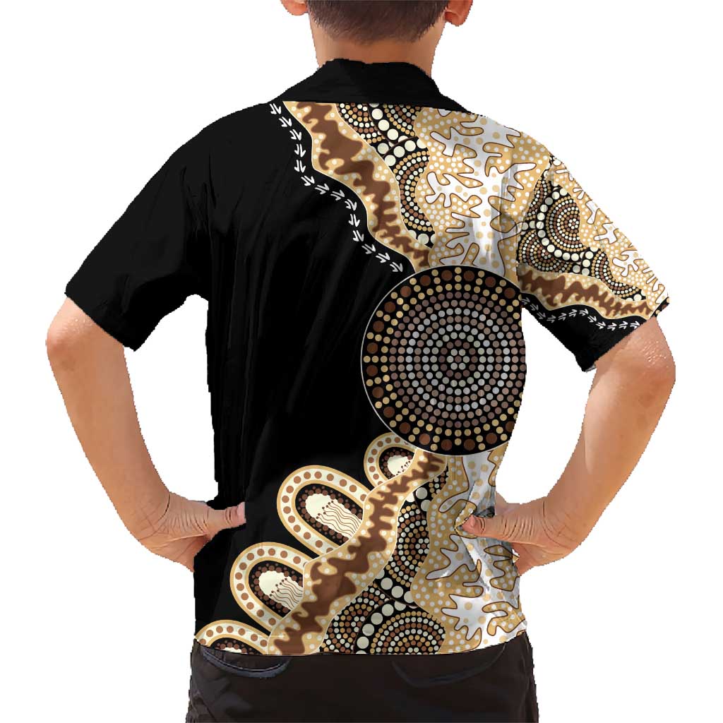 50 Years Of NAIDOC Family Matching Short Sleeve Bodycon Dress and Hawaiian Shirt Strong and Proud Aboriginal Dot Painting No2