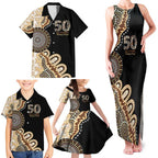 50 Years Of NAIDOC Family Matching Tank Maxi Dress and Hawaiian Shirt Strong and Proud Aboriginal Dot Painting No2