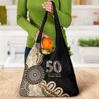 50 Years Of NAIDOC Grocery Bag Strong and Proud Aboriginal Dot Painting No2