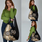 50 Years Of NAIDOC Grocery Bag Strong and Proud Aboriginal Dot Painting No2