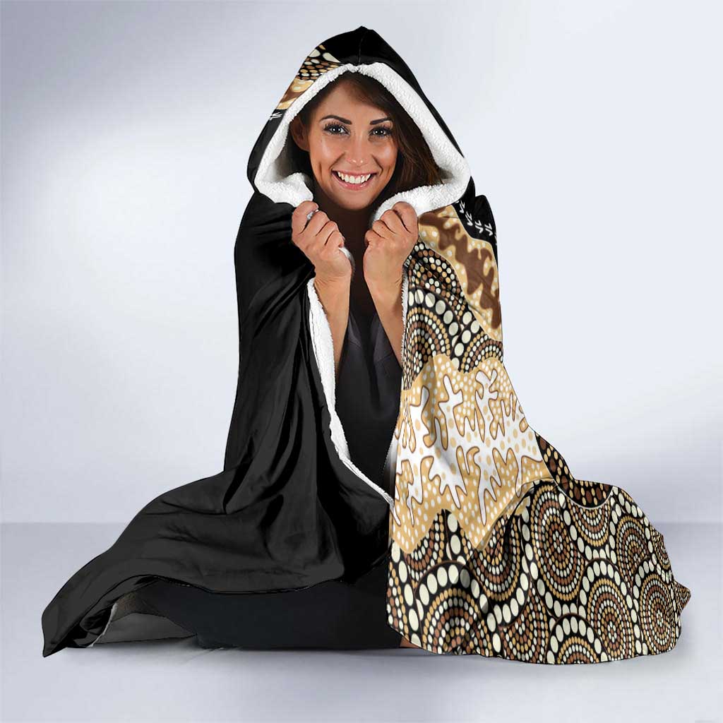 50 Years Of NAIDOC Hooded Blanket Strong and Proud Aboriginal Dot Painting No2