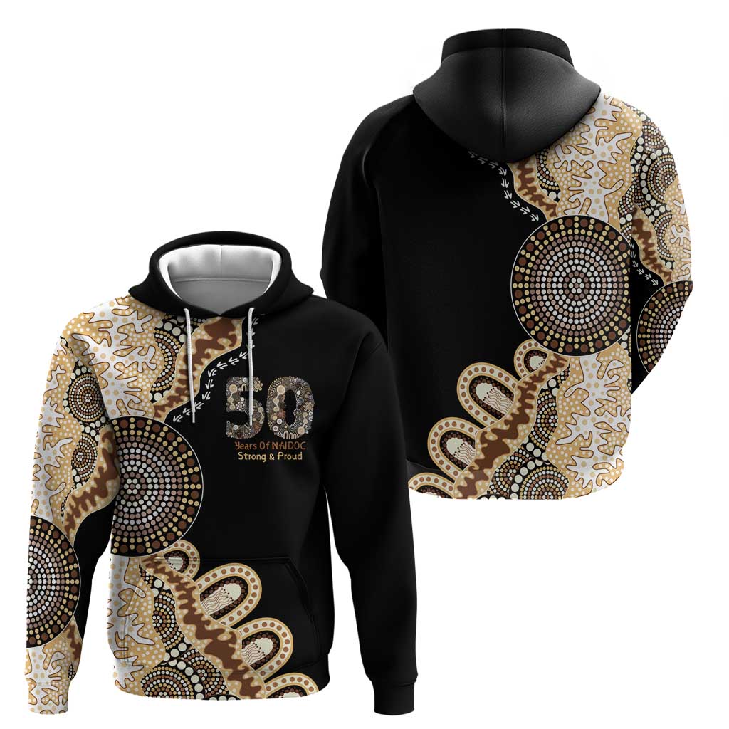 50 Years Of NAIDOC Hoodie Strong and Proud Aboriginal Dot Painting No2