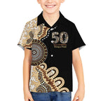 50 Years Of NAIDOC Kid Hawaiian Shirt Strong and Proud Aboriginal Dot Painting No2