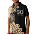 50 Years Of NAIDOC Kid Polo Shirt Strong and Proud Aboriginal Dot Painting No2