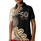 50 Years Of NAIDOC Kid Polo Shirt Strong and Proud Aboriginal Dot Painting No2