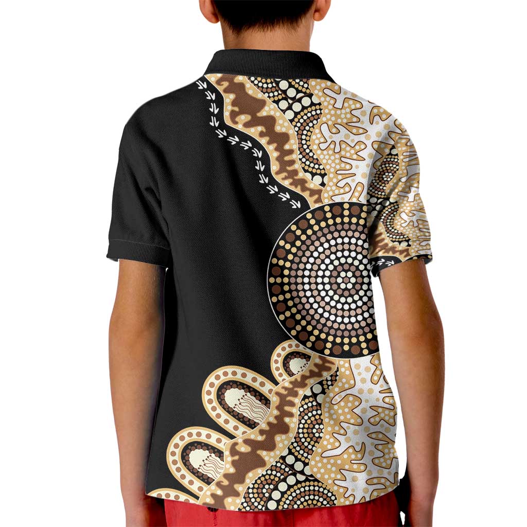 50 Years Of NAIDOC Kid Polo Shirt Strong and Proud Aboriginal Dot Painting No2