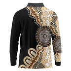 50 Years Of NAIDOC Long Sleeve Polo Shirt Strong and Proud Aboriginal Dot Painting No2