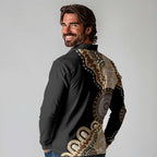 50 Years Of NAIDOC Long Sleeve Polo Shirt Strong and Proud Aboriginal Dot Painting No2