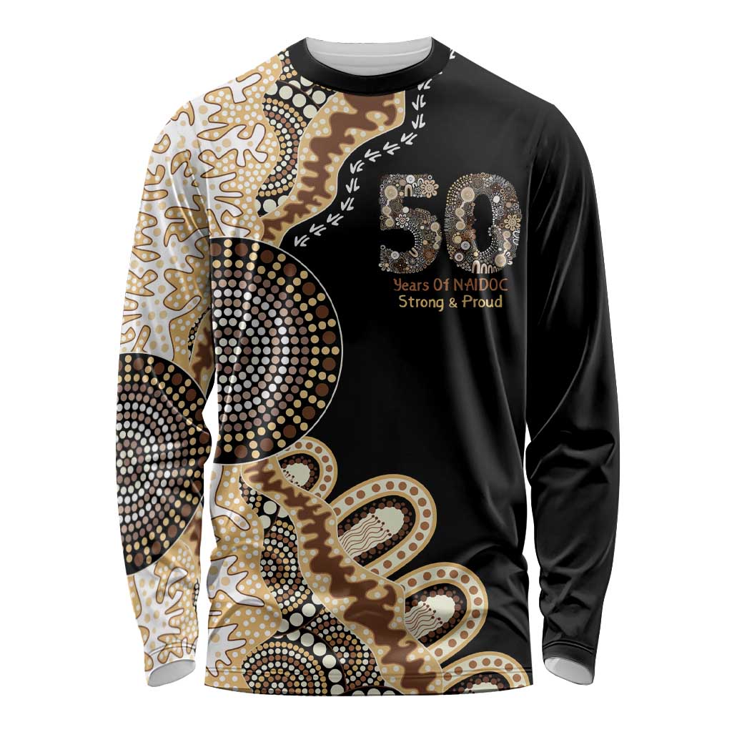 50 Years Of NAIDOC Long Sleeve Shirt Strong and Proud Aboriginal Dot Painting No2
