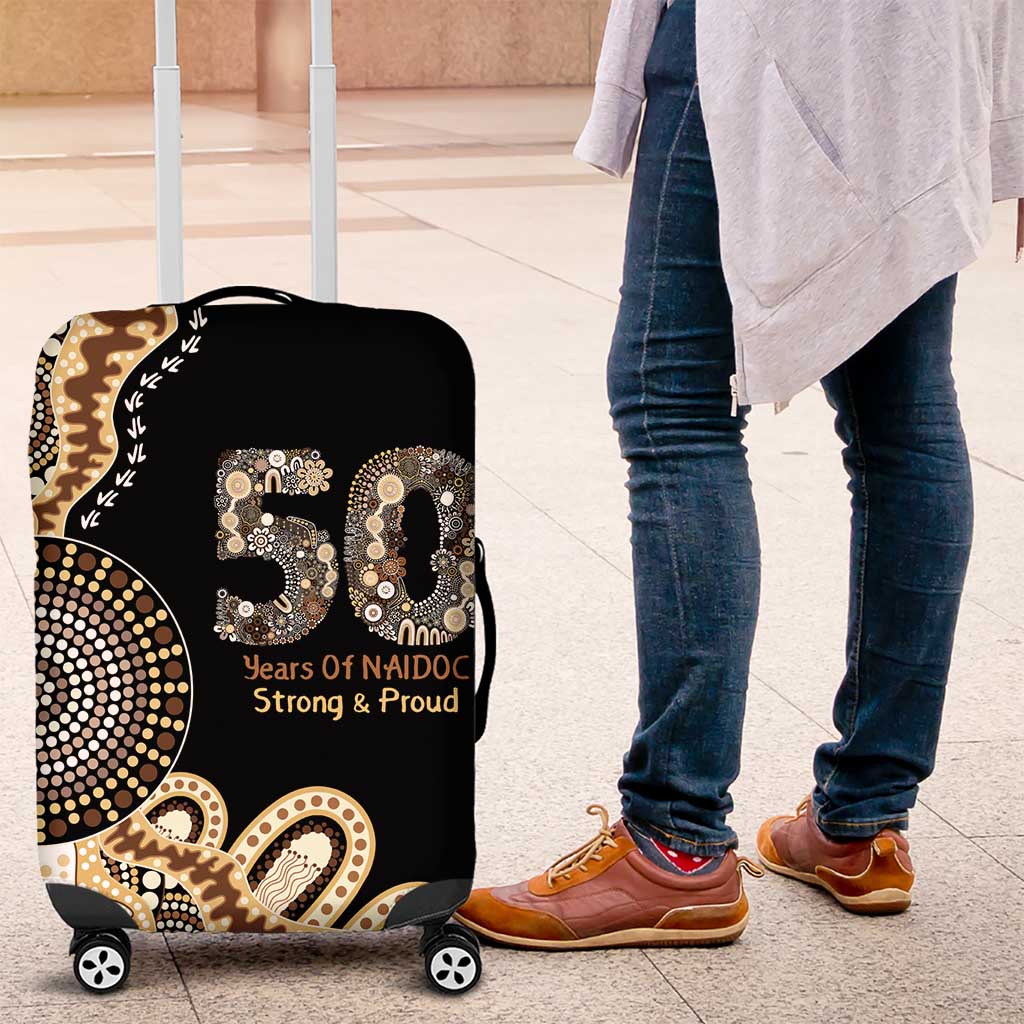 50 Years Of NAIDOC Luggage Cover Strong and Proud Aboriginal Dot Painting No2