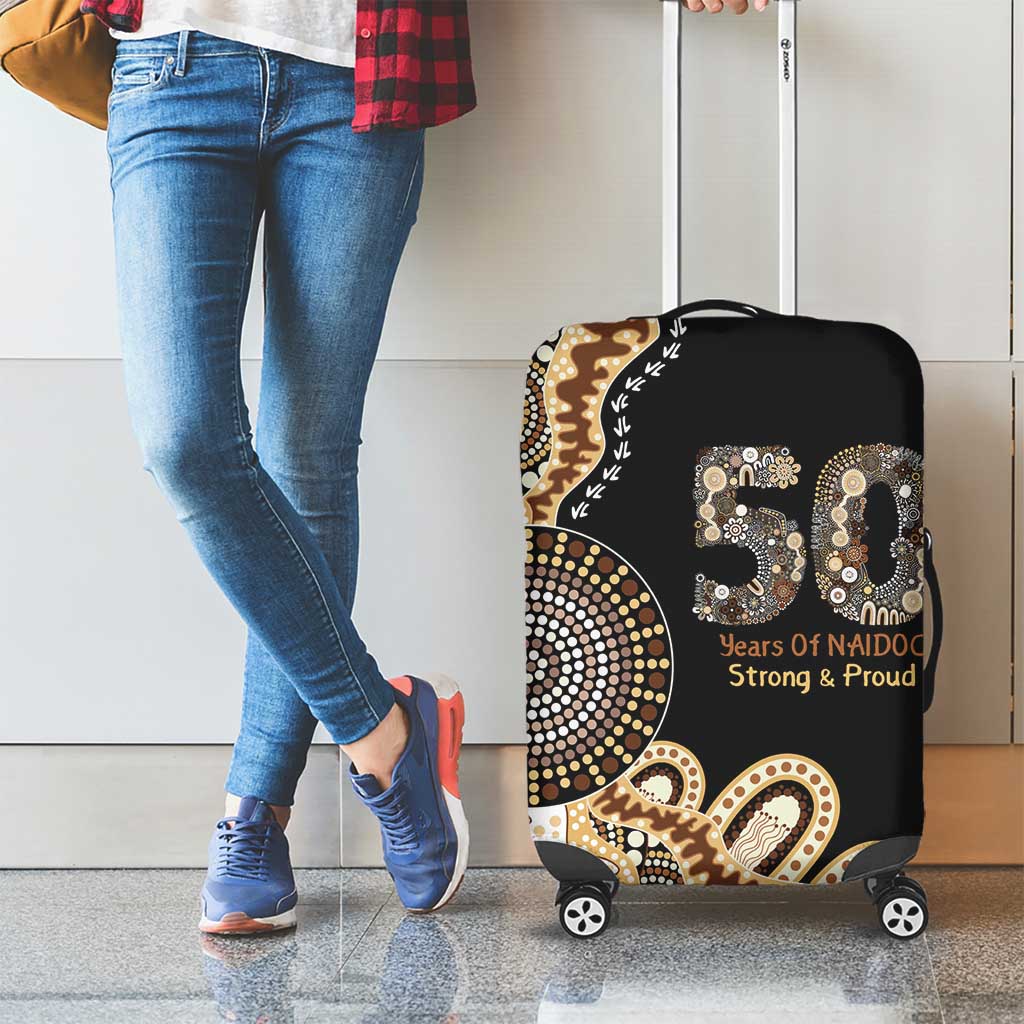 50 Years Of NAIDOC Luggage Cover Strong and Proud Aboriginal Dot Painting No2