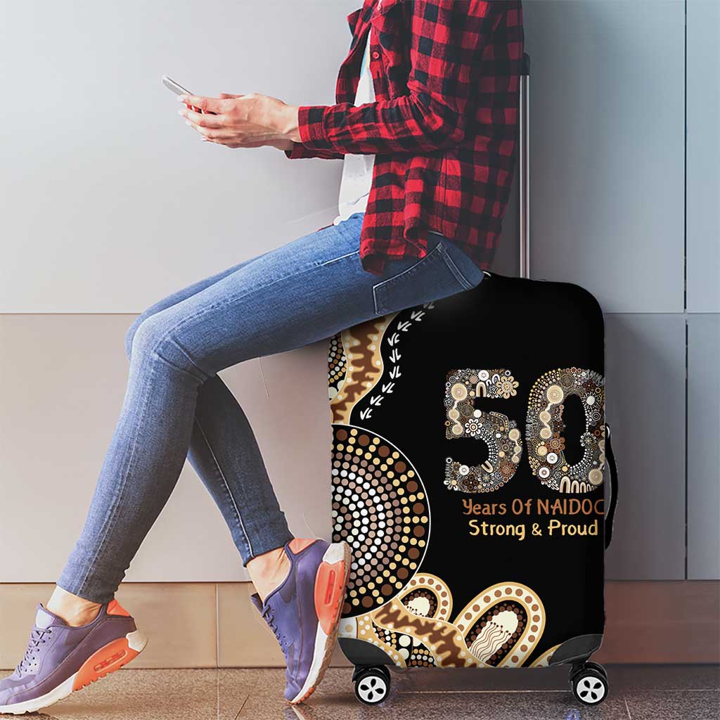 50 Years Of NAIDOC Luggage Cover Strong and Proud Aboriginal Dot Painting No2