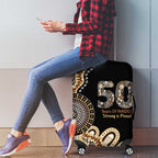 50 Years Of NAIDOC Luggage Cover Strong and Proud Aboriginal Dot Painting No2