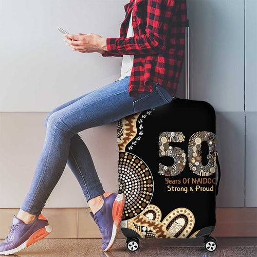 50 Years Of NAIDOC Luggage Cover Strong and Proud Aboriginal Dot Painting No2