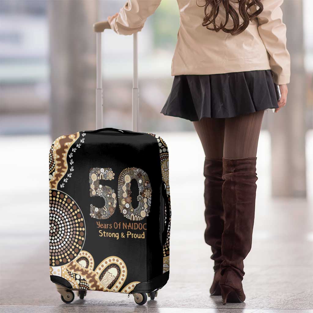 50 Years Of NAIDOC Luggage Cover Strong and Proud Aboriginal Dot Painting No2