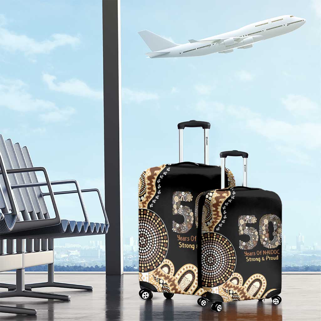 50 Years Of NAIDOC Luggage Cover Strong and Proud Aboriginal Dot Painting No2