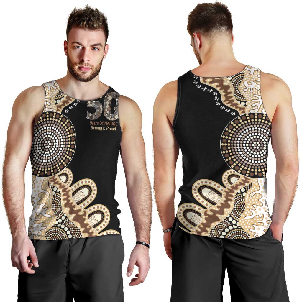 50 Years Of NAIDOC Men Tank Top Strong and Proud Aboriginal Dot Painting No2