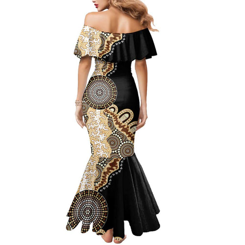 50 Years Of NAIDOC Mermaid Dress Strong and Proud Aboriginal Dot Painting No2
